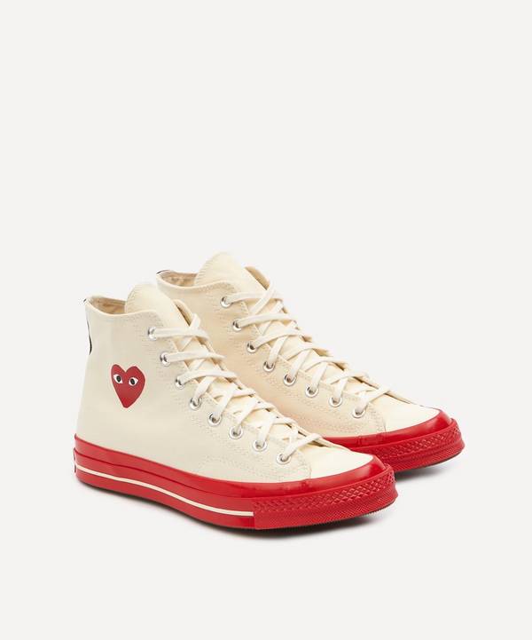 Comme des Garçons Play - x Converse 70s Hi-Top Red Sole Canvas Trainers image number 0