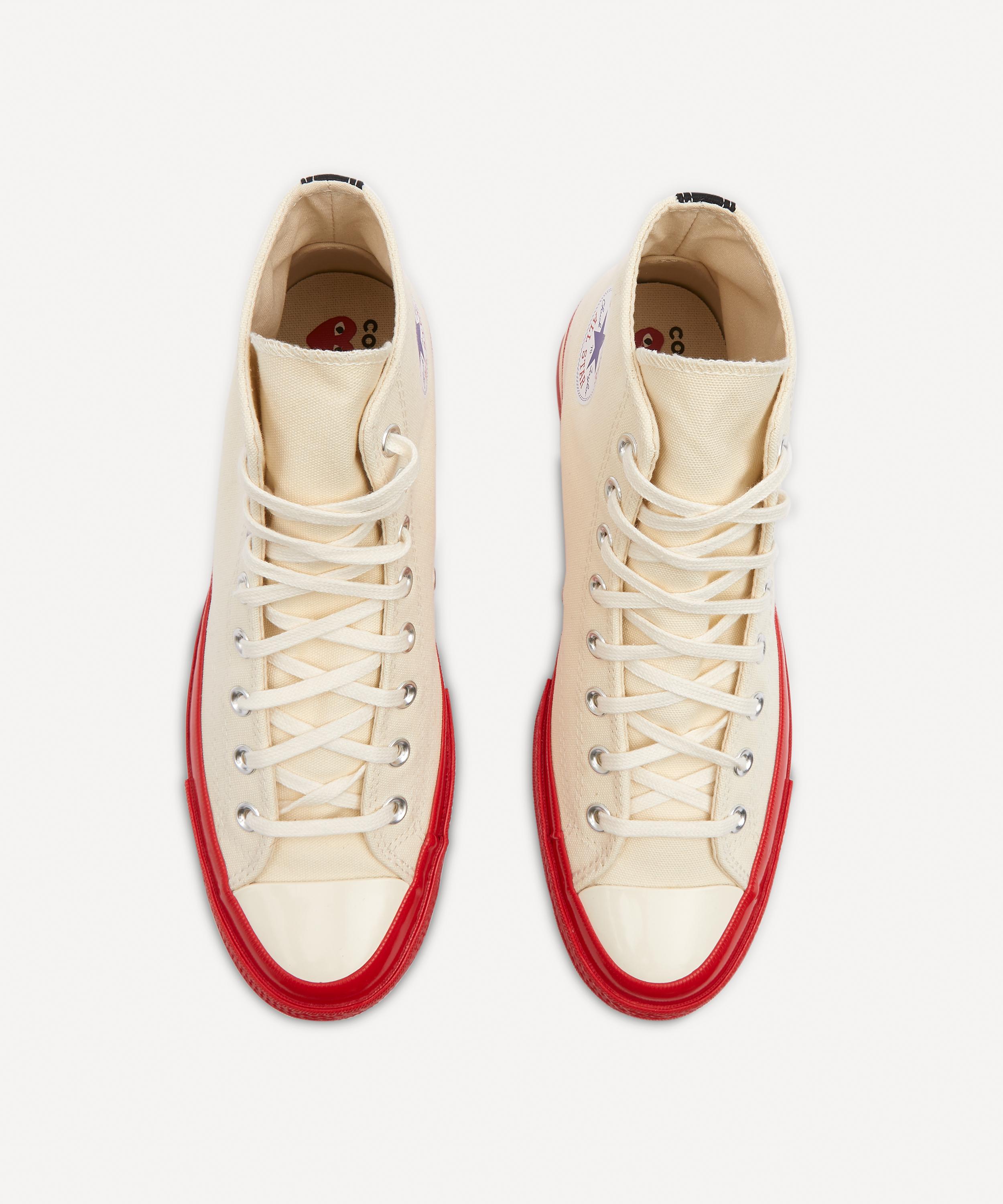 Comme des Garçons Play - x Converse 70s Hi-Top Red Sole Canvas Trainers image number 2