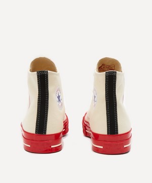 Comme des Garçons Play - x Converse 70s Hi-Top Red Sole Canvas Trainers image number 3