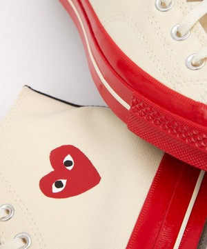 Comme des Garçons Play - x Converse 70s Hi-Top Red Sole Canvas Trainers image number 4