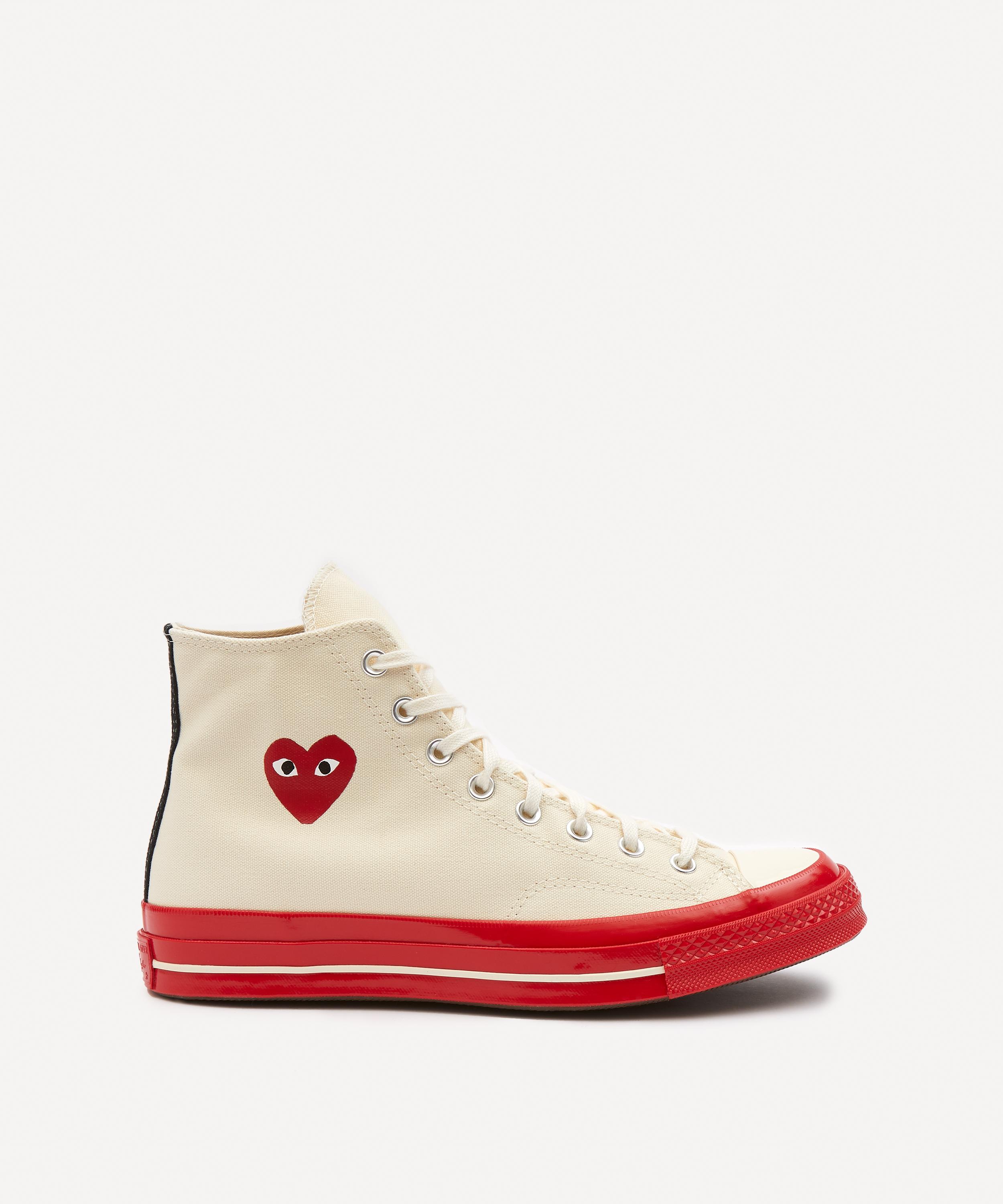 Comme des Garçons Play - x Converse 70s Hi-Top Red Sole Canvas Trainers image number 5