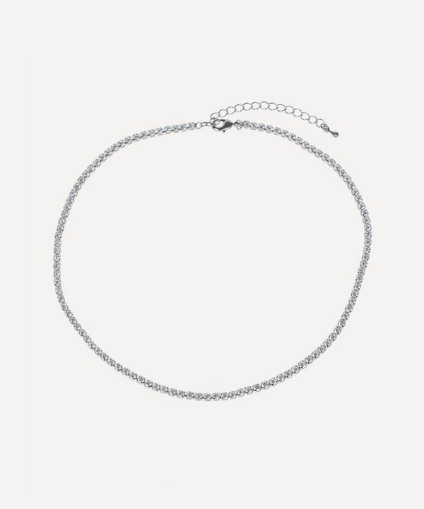 CZ by Kenneth Jay Lane - Rhodium-Plated Single Strand Cubic Zirconia Tennis Necklace