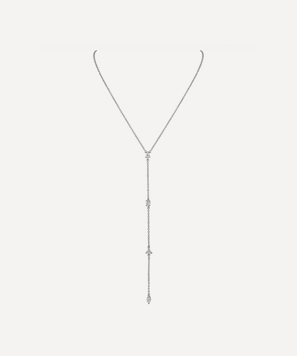 CZ by Kenneth Jay Lane - Rhodium-Plated Multi-Shape Cubic Zirconia Y Necklace image number null