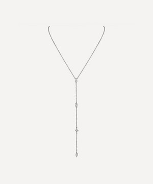 CZ by Kenneth Jay Lane - Rhodium-Plated Multi-Shape Cubic Zirconia Y Necklace image number 0