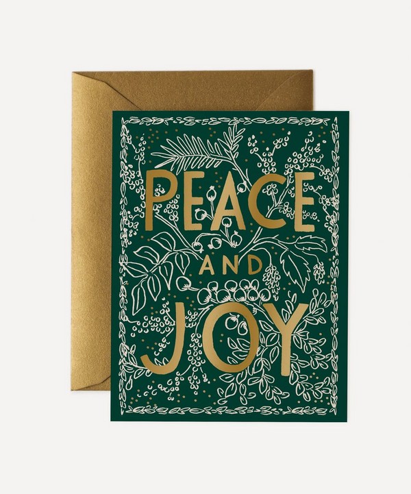Rifle Paper Co. - Evergreen Peace and Joy Christmas Cards Box of Eight<p>Spread some festive cheer with the Evergreen Pe<p>Spread some festive cheer with the Evergreen Pe image number null