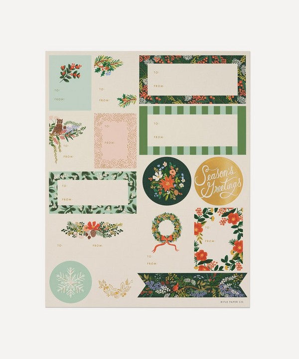 Rifle Paper Co. - Winter Floral Christmas Stickers image number null