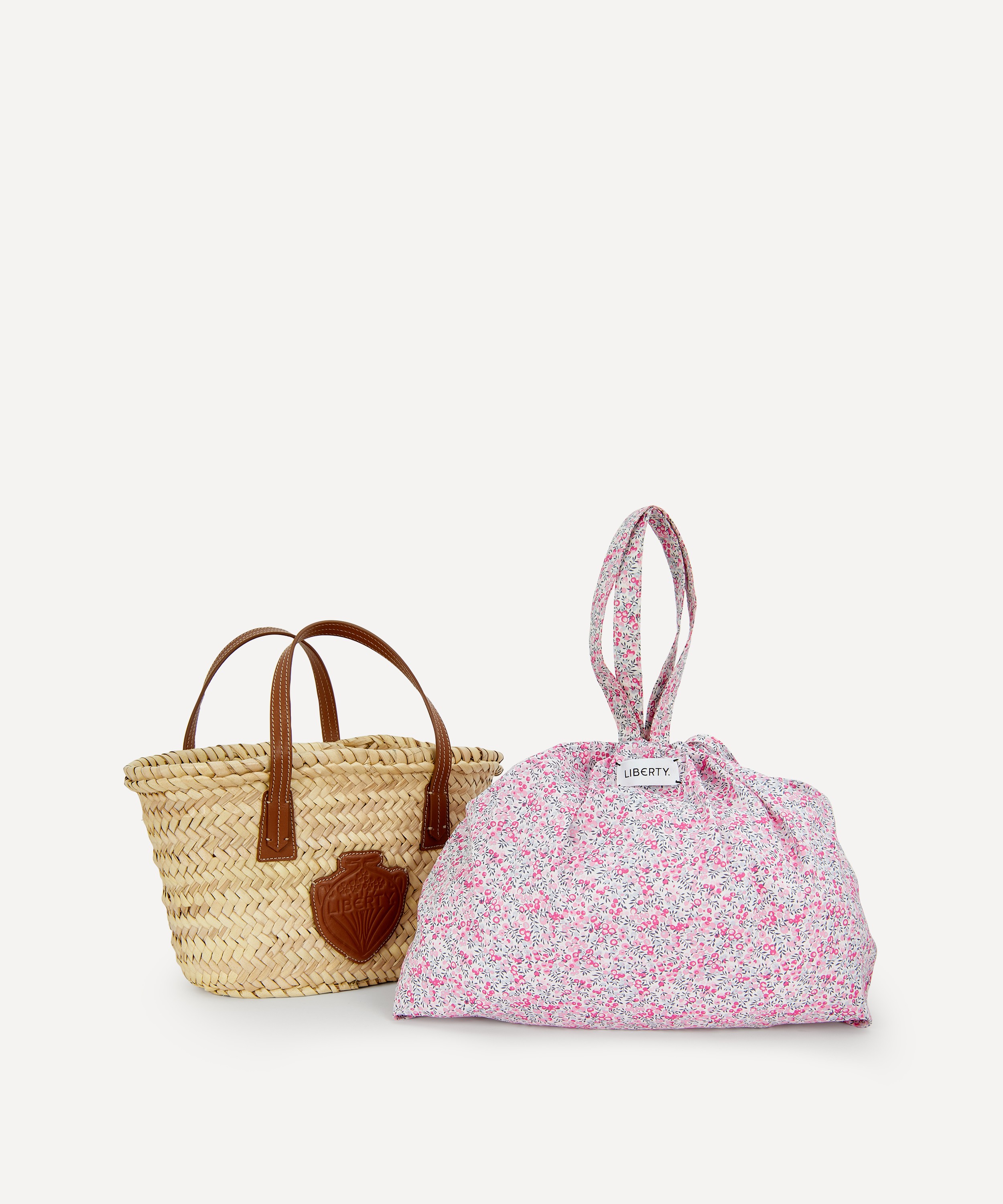 Dusty Rose Small Modern Woven Tote with Unique Handles - Straw Tote | Likha