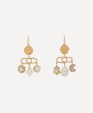 18ct Gold-Plated Decorative Linked Balance Drop Earrings