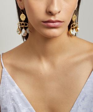 Grainne Morton - 18ct Gold-Plated Decorative Linked Balance Drop Earrings image number 1