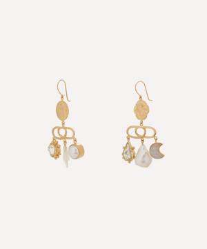 Grainne Morton - 18ct Gold-Plated Decorative Linked Balance Drop Earrings image number 3