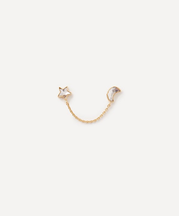 Grainne Morton - 18ct Gold-Plated Moon And Star Double Stud Earring image number null