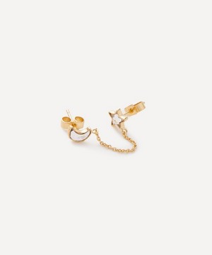 Grainne Morton - 18ct Gold-Plated Moon And Star Double Stud Earring image number 1