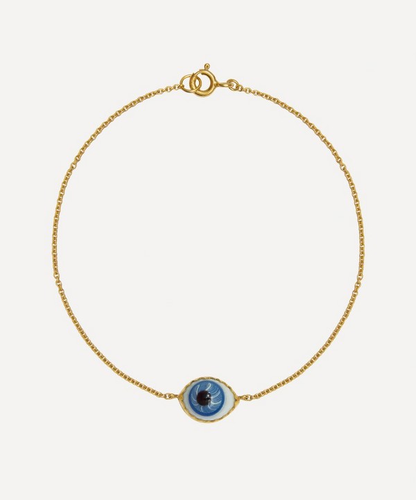 Grainne Morton - 18ct Gold-Plated Blue Eye Charm Bracelet