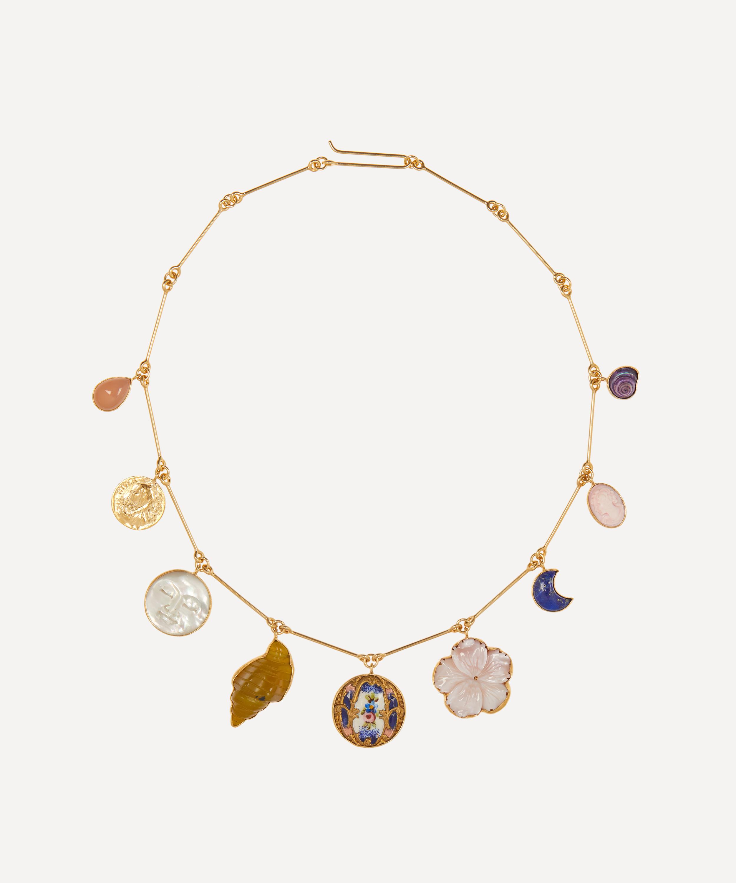 Grainne Morton - 18ct Gold-Plated Nine Wire Charm Necklace image number 0