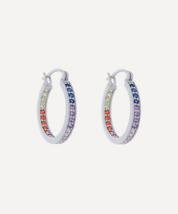 Adore Adorn - Sterling Silver Lucky Multi-Coloured Hoop Earrings image number null