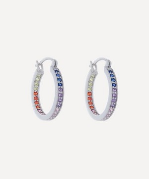 Adore Adorn - Sterling Silver Lucky Multi-Coloured Hoop Earrings image number 0