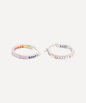 Adore Adorn - Sterling Silver Lucky Multi-Coloured Hoop Earrings image number 2