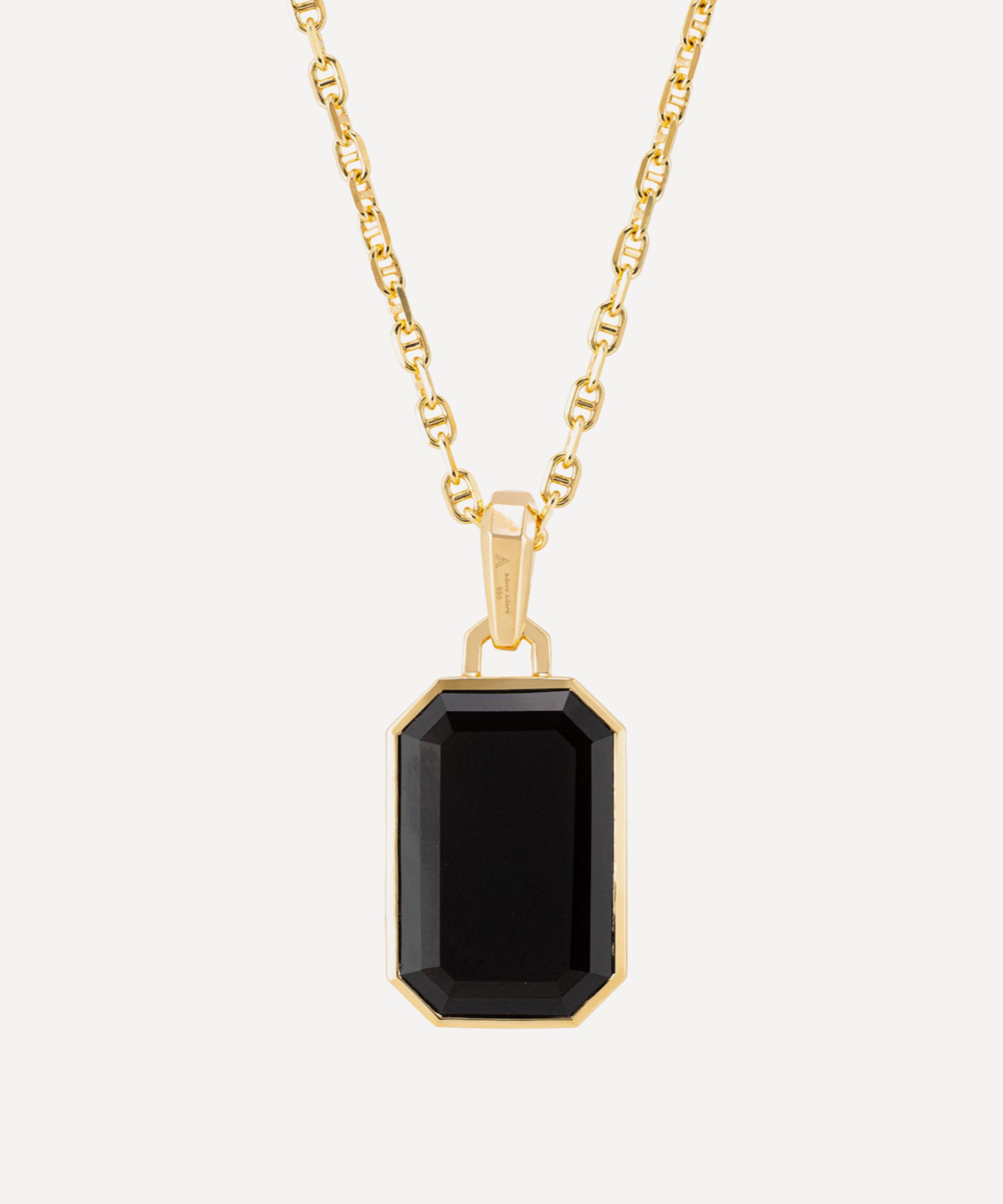 Adore Adorn - 14ct Gold-Plated Smokey Quartz Pendant Necklace image number 