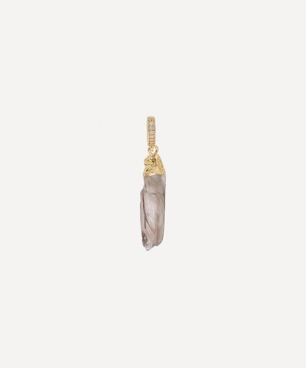 Crystal Haze - 18ct Gold-Plated Smokey Quartz and Crystal Pavé Charm image number 0