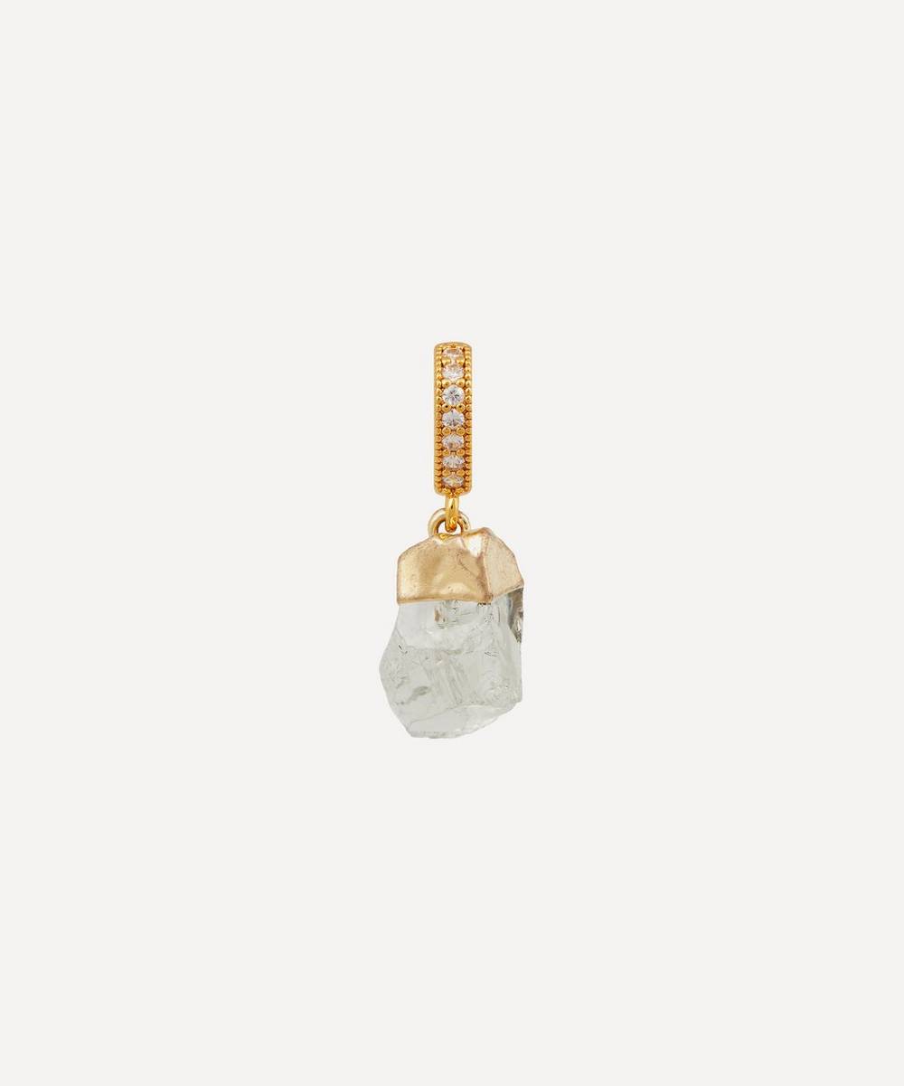 Crystal Haze - 18ct Gold-Plated Green Amethyst and Crystal Pavé Charm