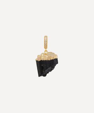 18ct Gold-Plated Tourmaline and Crystal Pavé Charm