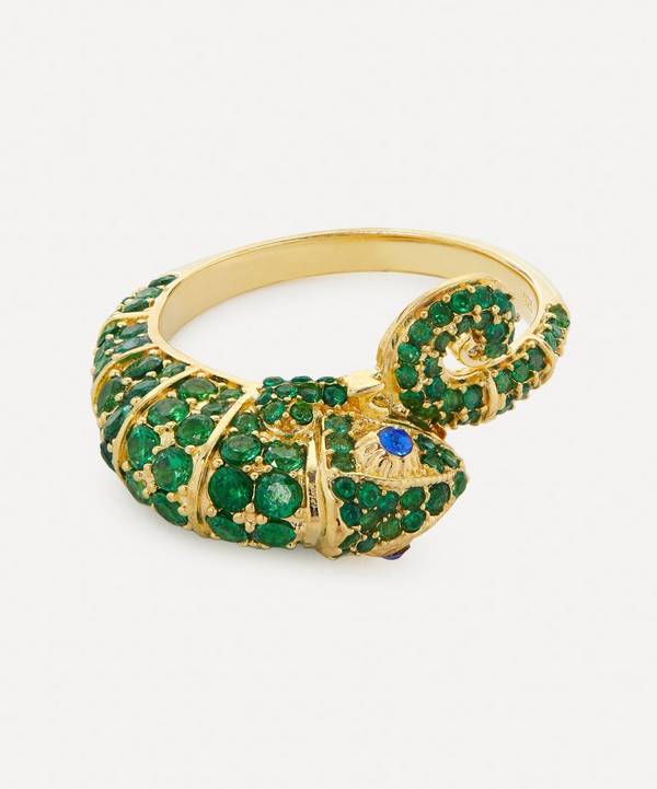 Anna + Nina - Gold-Plated Chameleon Crystal Ring