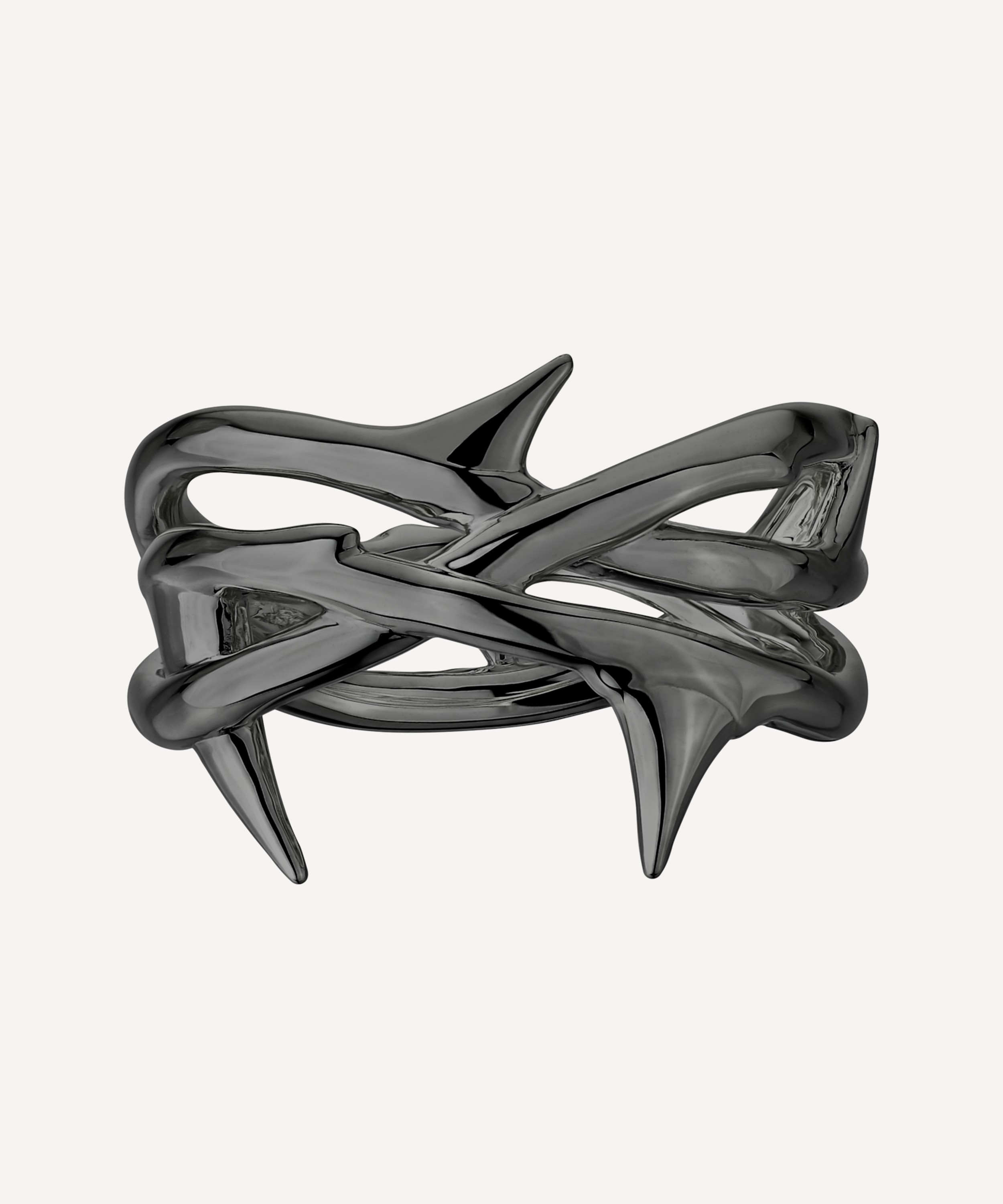 Shaun Leane - Black Rhodium-Plated Rose Thorn Triple Band Ring image number 3
