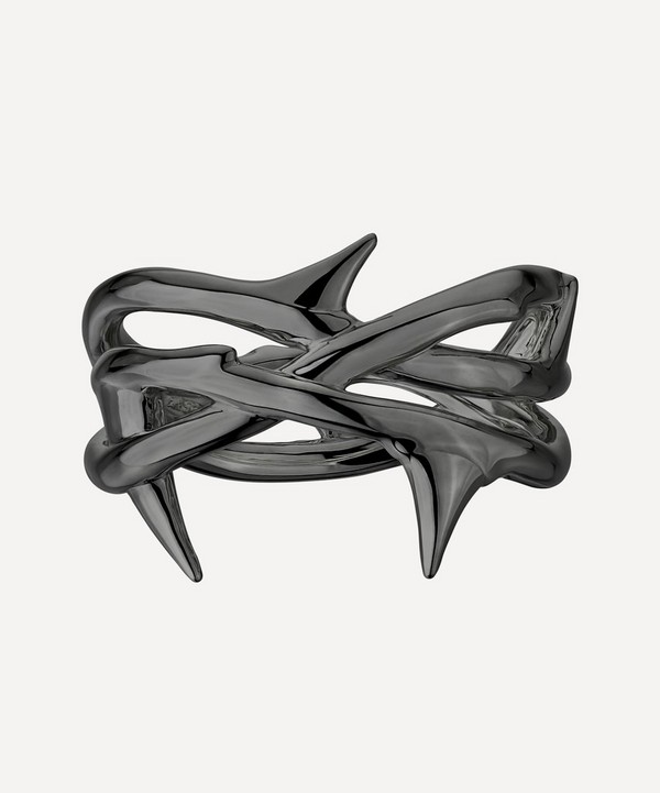 Shaun Leane - Black Rhodium-Plated Rose Thorn Triple Band Ring image number null