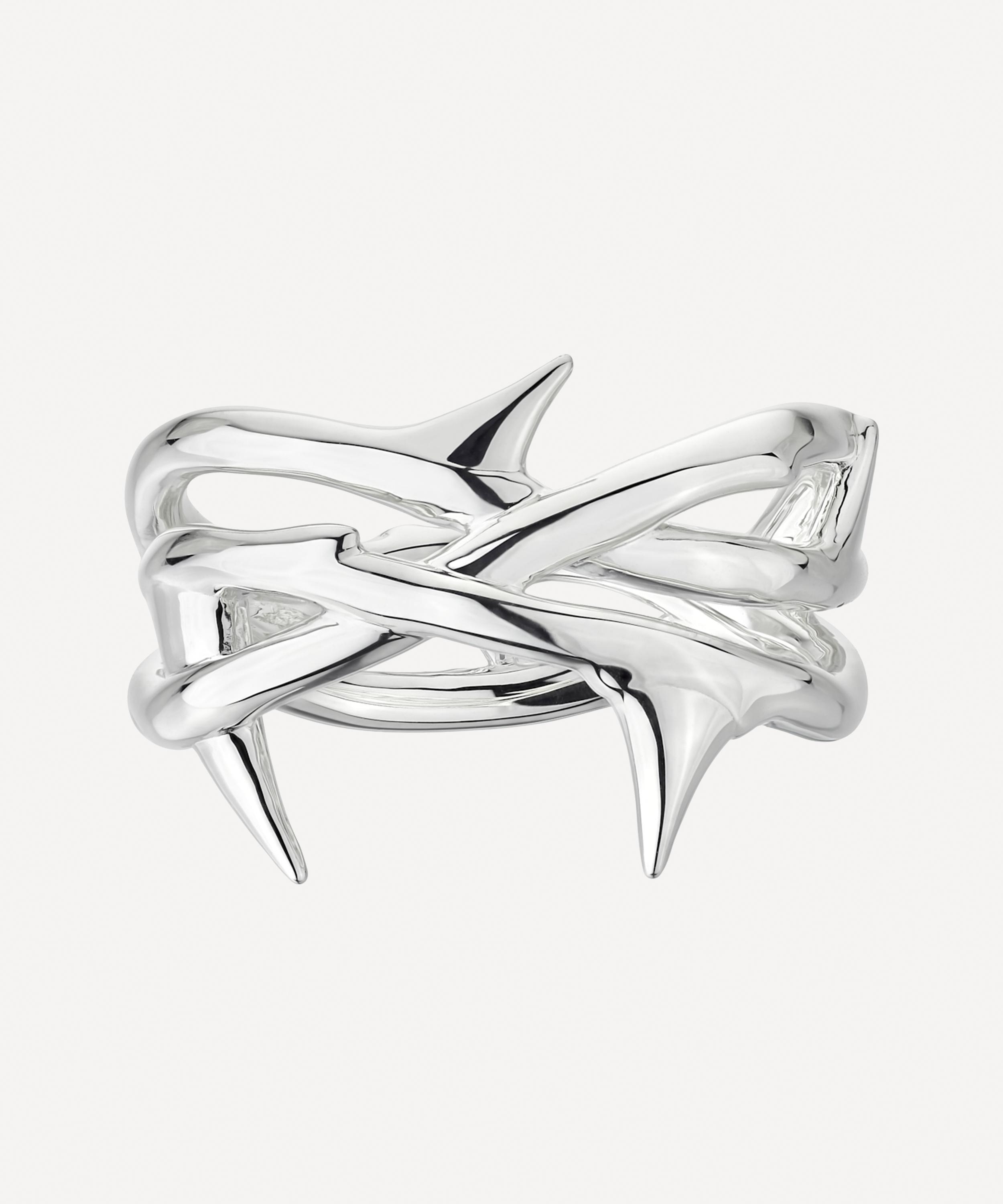 Triple band silver on sale ring