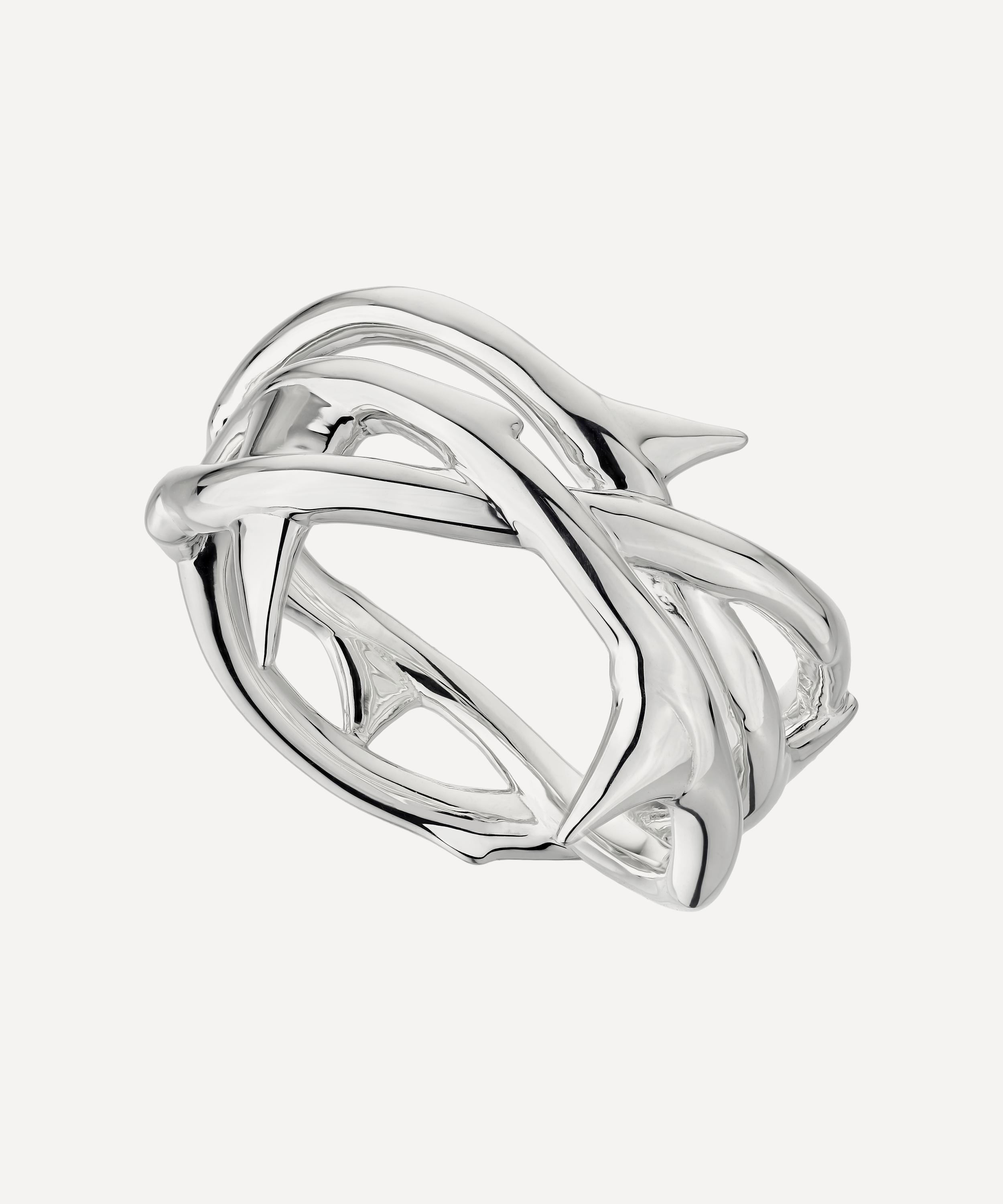 Shaun Leane - Sterling Silver Rose Thorn Triple Band Ring image number 2