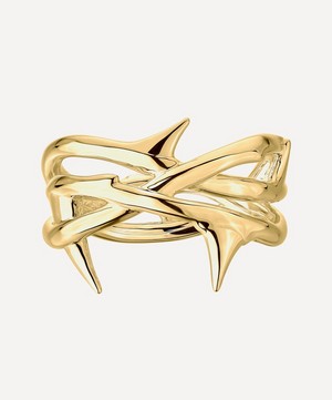Shaun Leane - Gold Plated Vermeil Silver Rose Thorn Triple Band Ring image number 1