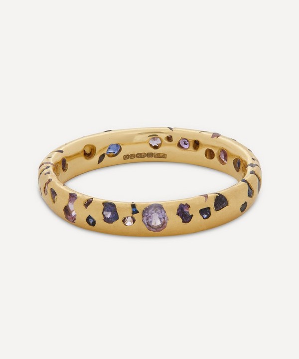 Polly Wales - 18ct Gold Purple Sapphire Confetti Ring image number null