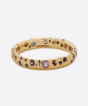 Polly Wales - 18ct Gold Purple Sapphire Confetti Ring image number 0