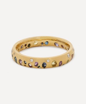 Polly Wales - 18ct Gold Blossom-Crush Sapphire and Diamond Confetti Ring image number 2