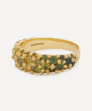 Polly Wales - 18ct Gold Spring Green Sapphire River Ring image number 2