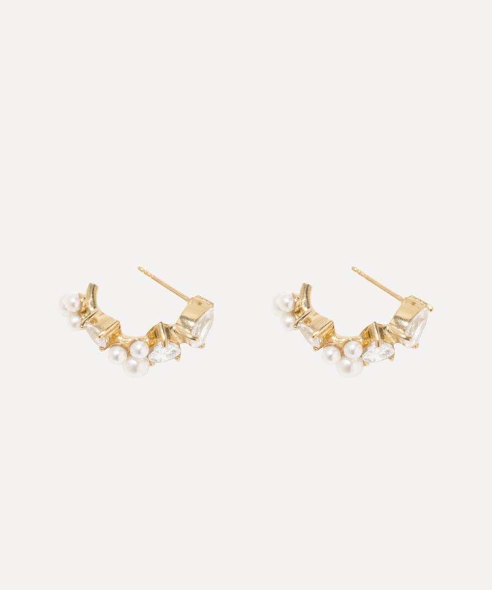 Completedworks - 14ct Gold-Plated Freshwater Pearl Hoop Earrings