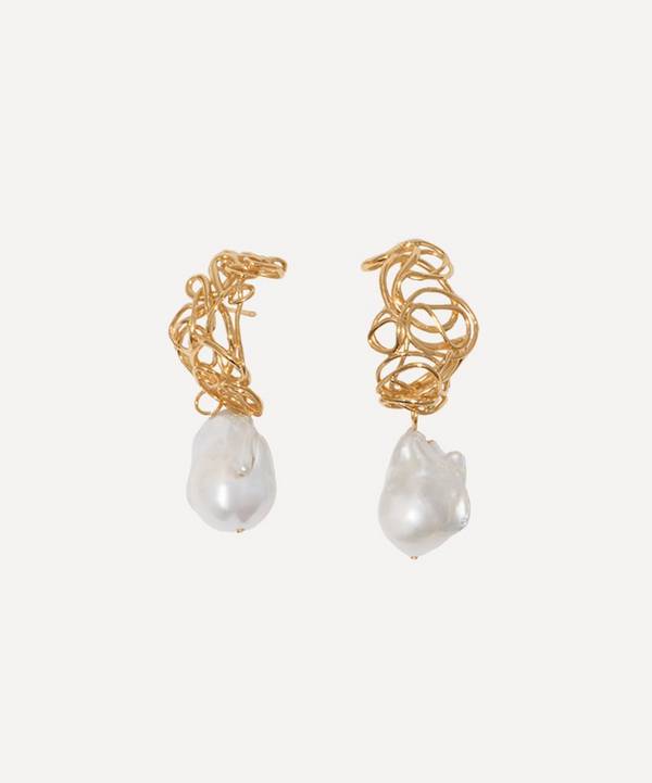 Completedworks - Gold-Plated Vermeil Silver Myth Makers Baroque Pearl Drop Earrings image number 0