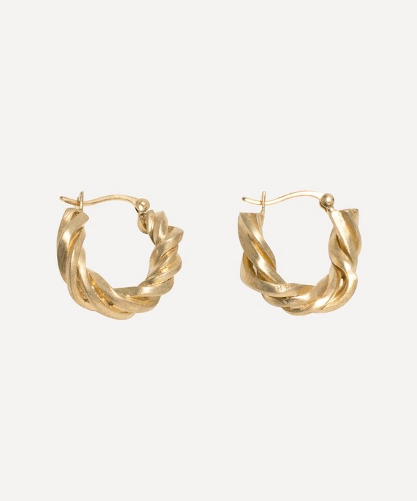 Completedworks - Gold-Plated Vermeil Silver Deep State Twisted Hoop Earrings image number null