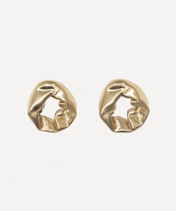 Completedworks - Gold-Plated Vermeil Silver Notsobig Scrunch Hoop Earrings image number 0