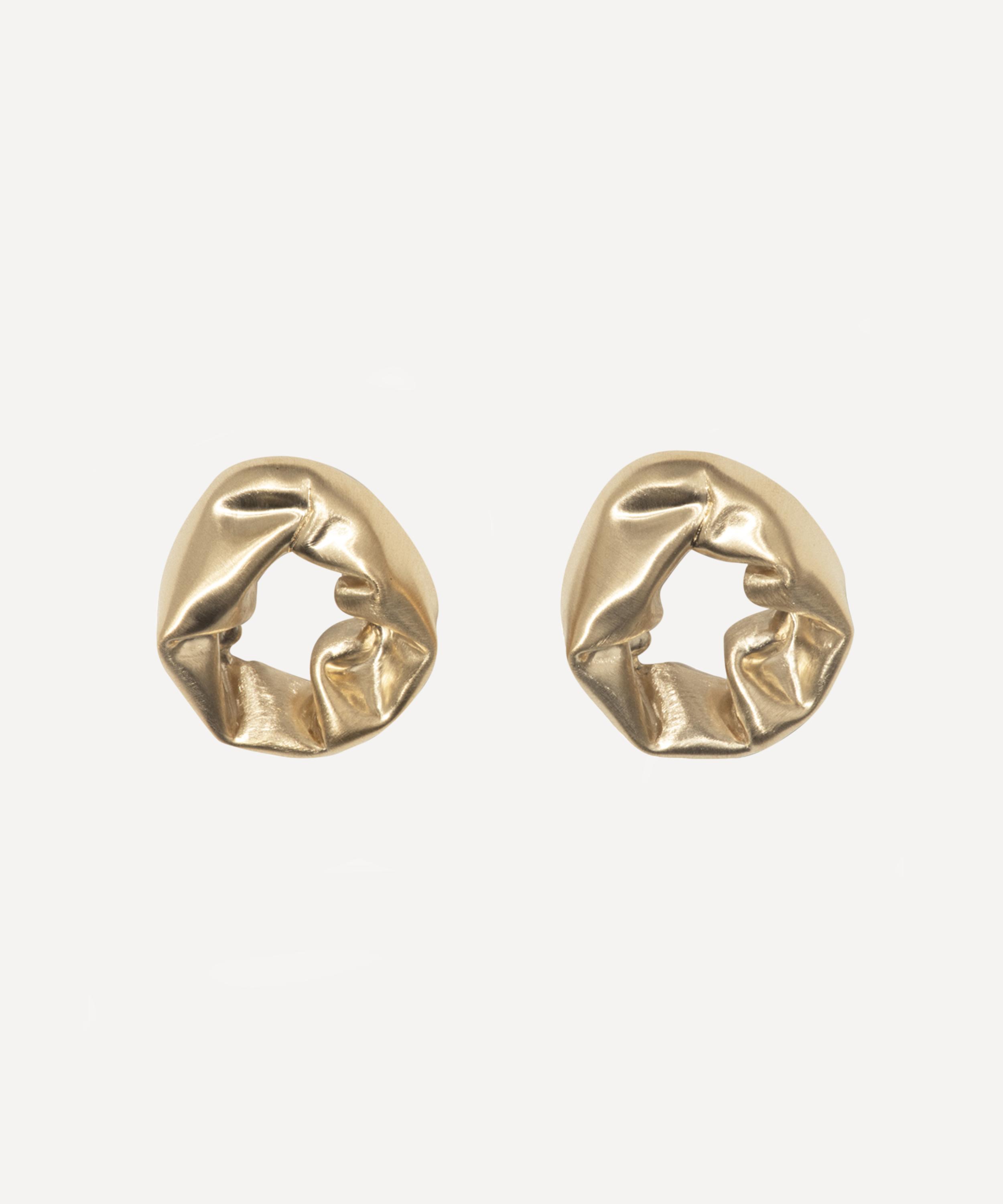 Completedworks - Gold-Plated Vermeil Silver Notsobig Scrunch Hoop Earrings image number 0