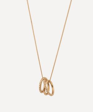 Gold-Plated Vermeil Silver Flow White Topaz Spiral Pendant Necklace