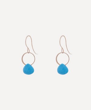 Melissa Joy Manning - 14ct Gold Turquoise Single Drop Earrings image number 2