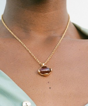 Alighieri - Gold-Plated The Burning Desire Garnet Necklace image number 1