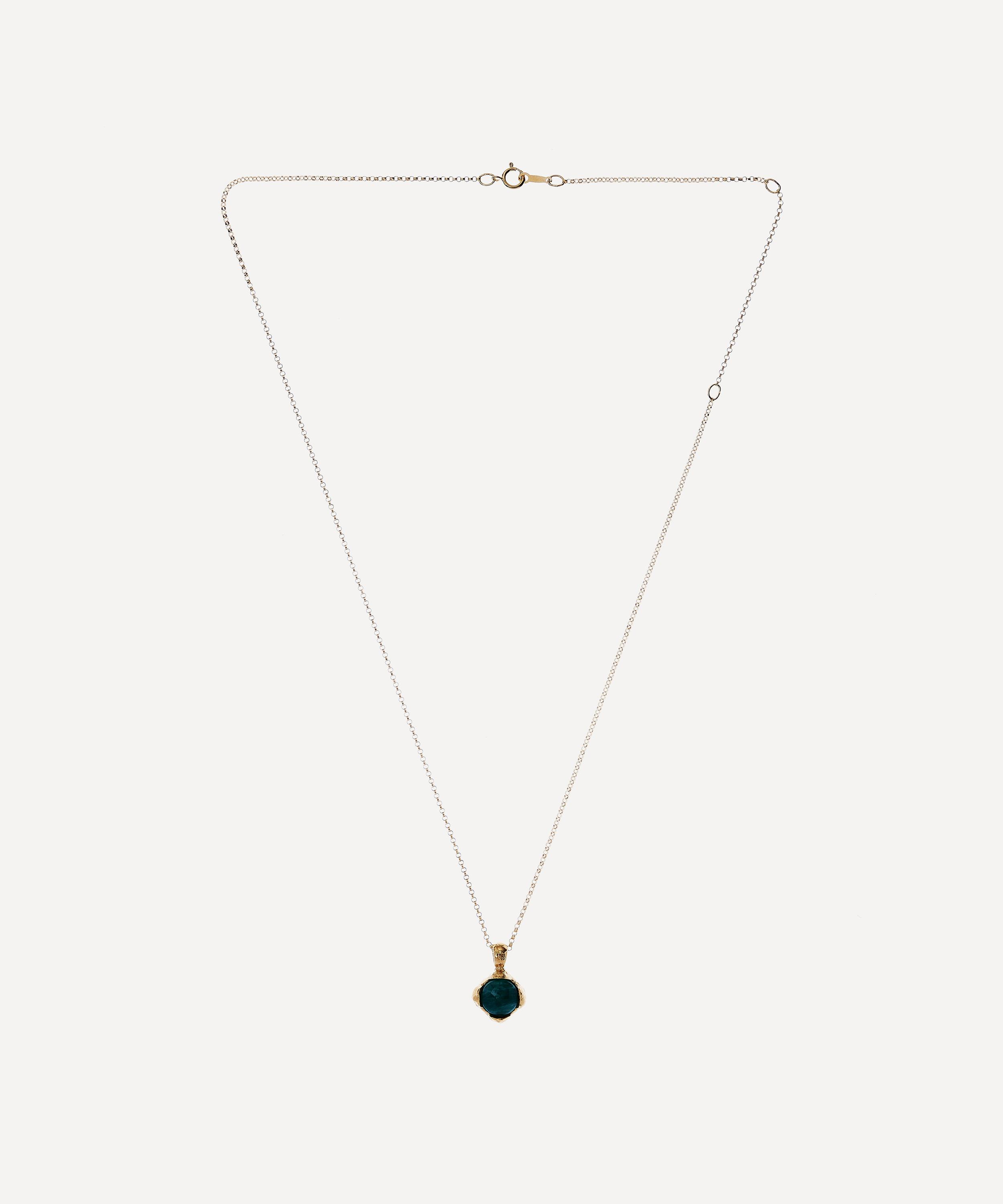 Alighieri - Gold-Plated The Eye of the Storm Emerald Necklace image number 2