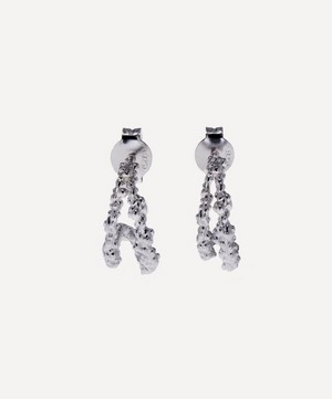 Alighieri - Sterling Silver Miniature Crumbling Rock Hoop Earrings image number 0