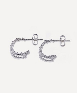 Alighieri - Sterling Silver Miniature Crumbling Rock Hoop Earrings image number 2