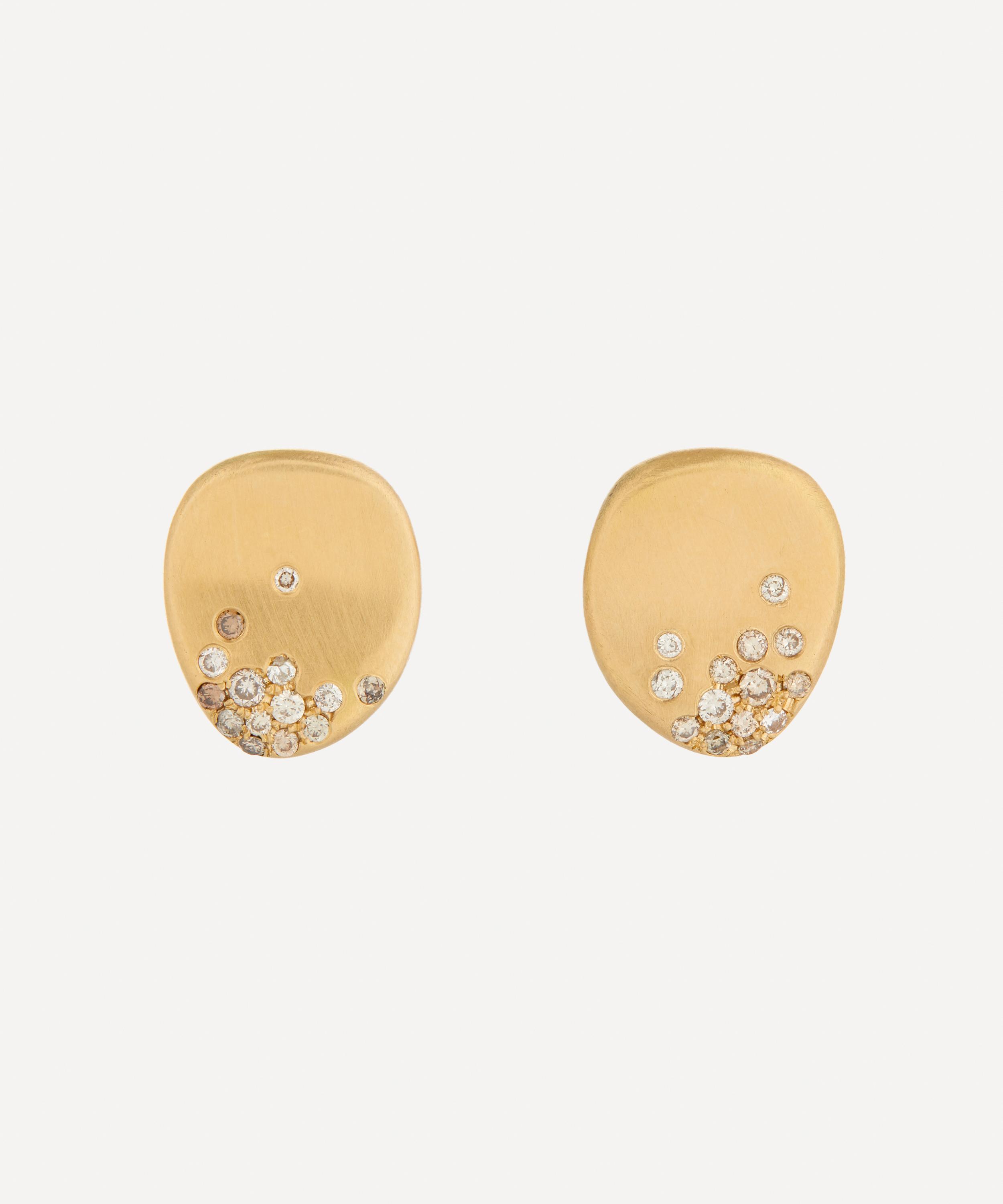 Nada Ghazal - 18ct Gold Urban Winter Mini Stud Earrings image number 0