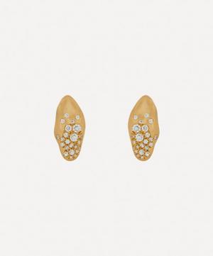 Nada Ghazal - 18ct Gold Baby Malak Flourish Ice Mini Marquise Stud Earrings image number 0