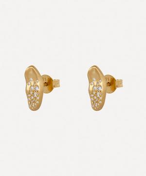 Nada Ghazal - 18ct Gold Baby Malak Flourish Ice Mini Marquise Stud Earrings image number 2