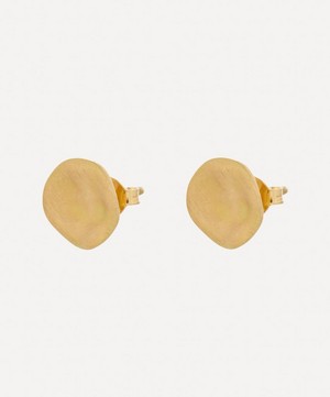Nada Ghazal - 18ct Gold Baby Malak Mini Round Stud Earrings image number 2
